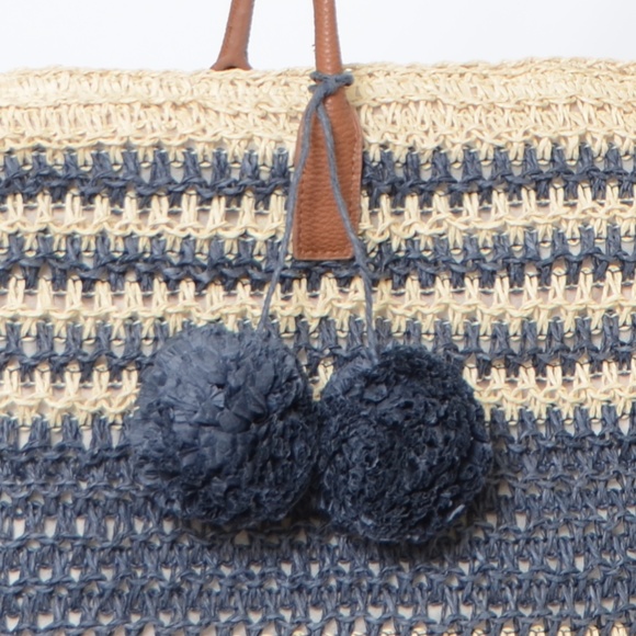 **Large Straw Beach Bag** NWOT - Picture 2 of 5